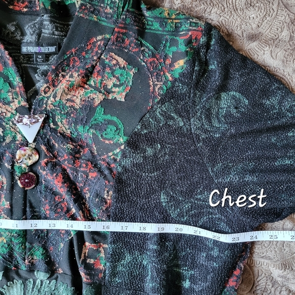 Pyramid Collection Long Sleeve Floral Abstract Boho Dress Size 1X - Picture 6 of 14